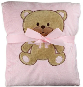 First Essentials Teddy Super Soft Plush Baby Blanket