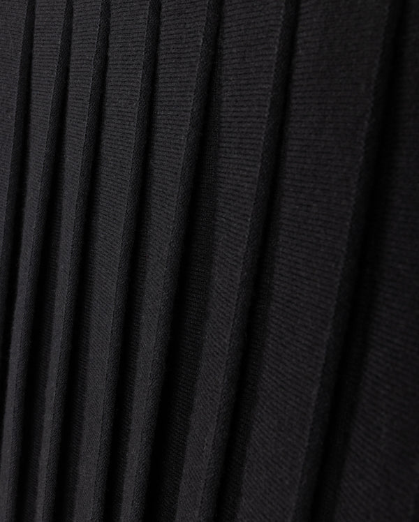 Lilou Girls Detail Seam Top Knit Pleated Skirt Black