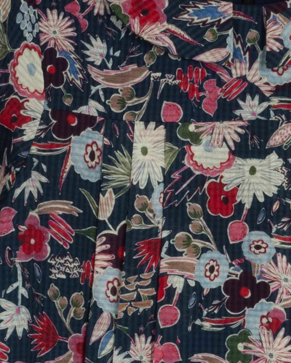 Papillon Girls Floral Print Ribbon Front Pleated Dress