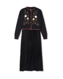 Tustello Girls Patch Knit Cardigan And Slip Dress Black