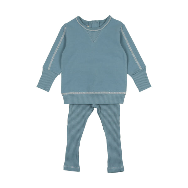 Mon Tresor Baby Double Contrast Ensemble Windward Blue