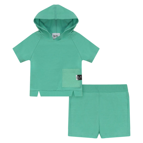 Kix Baby Boys Hooded Set Summer Green