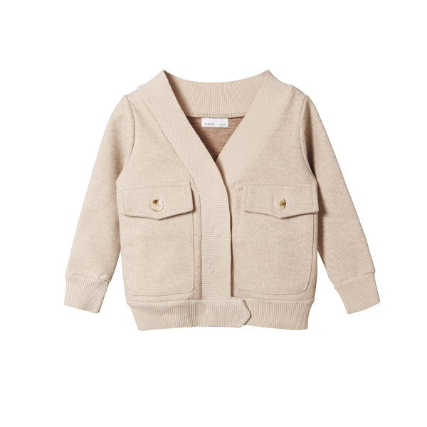 Dinky Boys Wool Look Cream Sweater With 2 Pockets And Ribbed Ending
