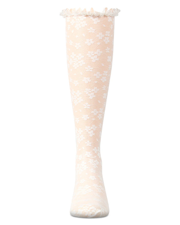 MeMoi Girls Floral Lace Knee High