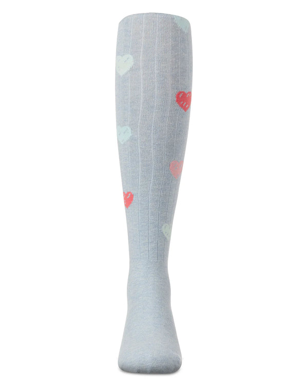 MeMoi Girls Multi Heart Graffiti Cotton Tights
