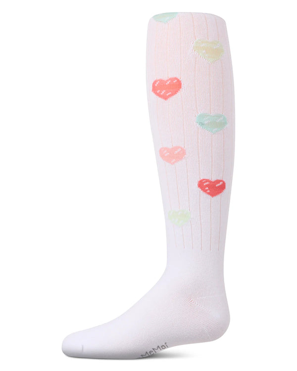 MeMoi Girls Multi Heart Graffiti Cotton Tights