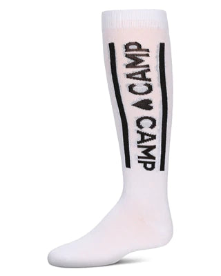 MeMoi Camp Love Knee High Socks White