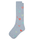 MeMoi Girls Multi Graffiti Heart Knee High