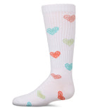 MeMoi Girls Multi Graffiti Heart Knee High