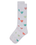 MeMoi Girls Multi Graffiti Heart Knee High