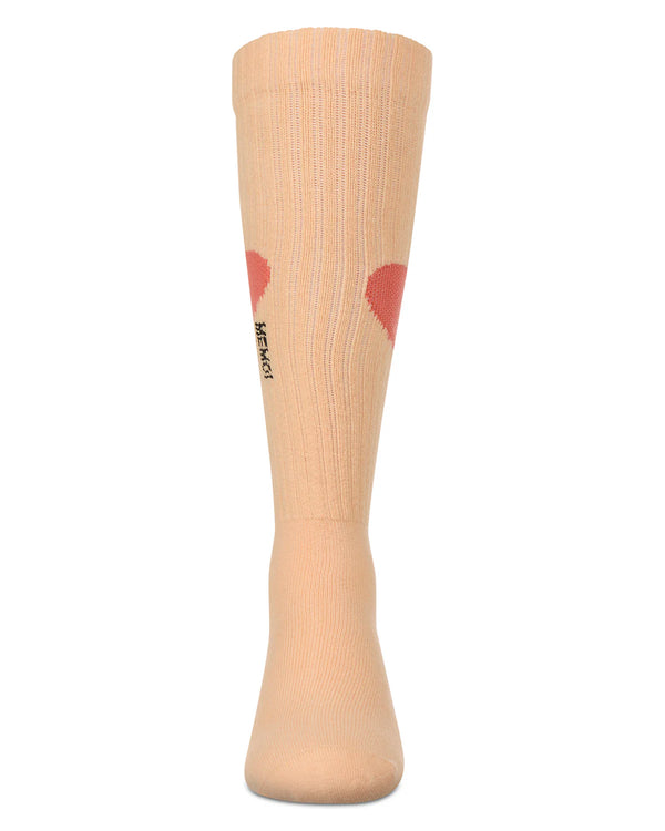 MeMoi Girls Single Heart Logo Knee High