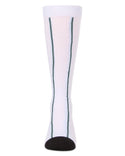 MeMoi Girls Vertical Logo Stripe Knee High White