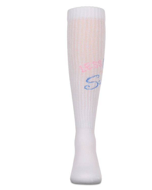 MeMoi Girls Less School More Summer Knee High White