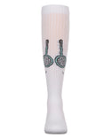 MeMoi Girls Tennis Smiley Face Knee High White