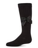 MeMoi Girls Ribbed Bow Knee High