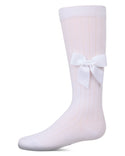 MeMoi Girls Ribbed Bow Knee High
