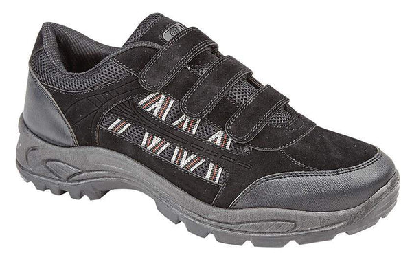 Rdek Ascend Mens Triple Velcro Padded Trail Black/Grey Sneakers - 13th Avenue