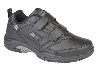 Dek Ohio Men's Leather Touch Fasten Black Trainer - 13th Avenue