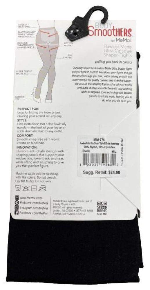 mm-770 MeMoi Flawless Matte Ultra Opaque Shaper - Tights 90 Denier Appearance - 13th Avenue