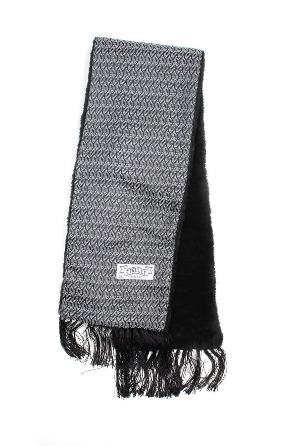 Cirulli Men's Extra Comfortable Black Scarf With Design - Thick - 13th Avenue