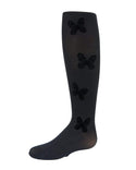 MeMoi Velvet Flocked Butterfly Tights - 13th Avenue