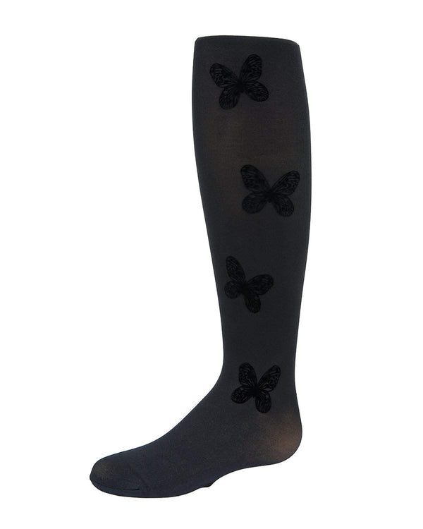 MeMoi Velvet Flocked Butterfly Tights - 13th Avenue