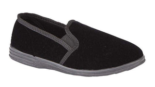 Zedzzz Mens Black Velour Slipper - 13th Avenue