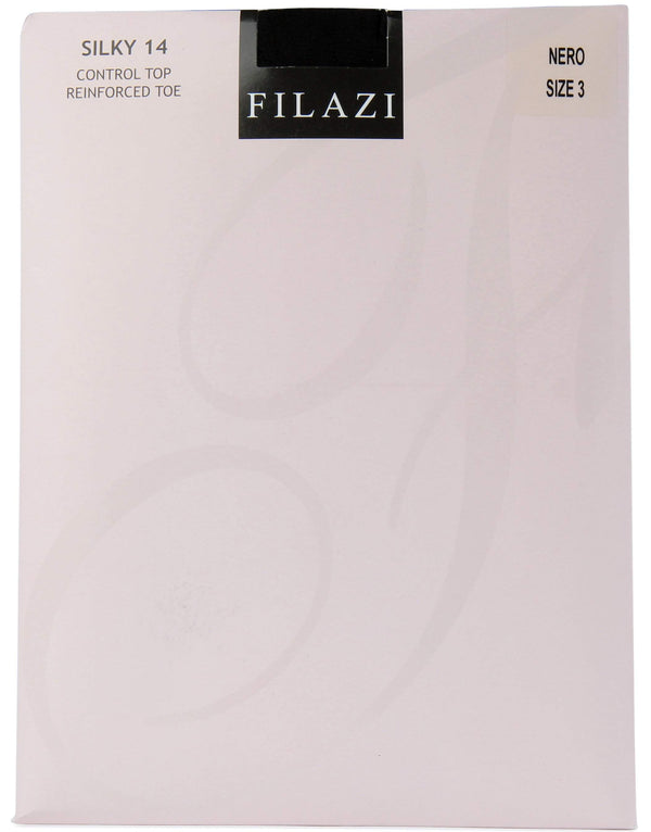 Filazi Silky 14 Denier Control Top Reinforced Toe Women Tights. - 13th Avenue