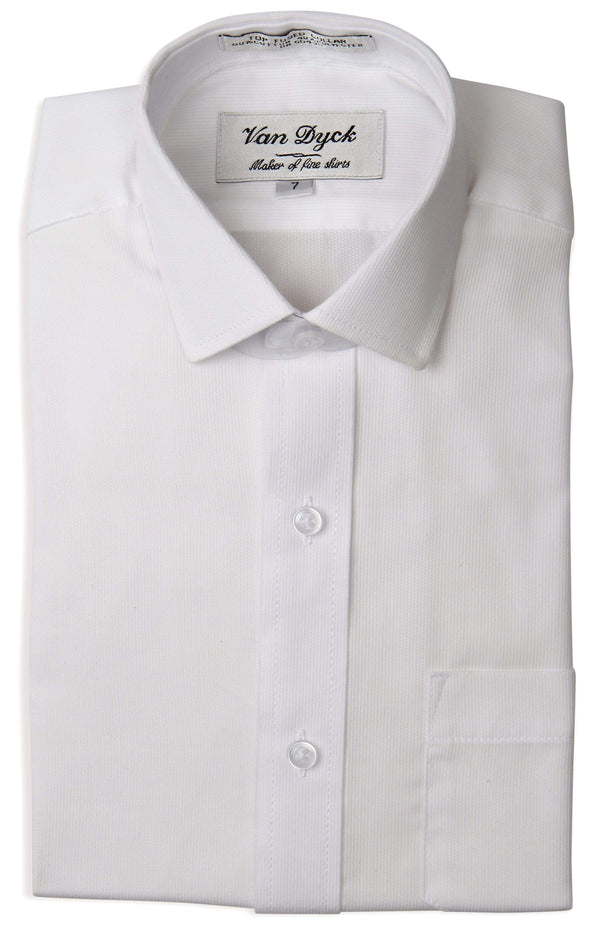 Van Dyck Boys Shirt White on White - 13th Avenue