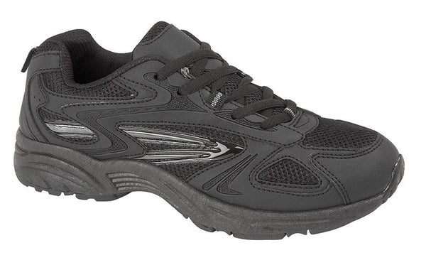 Rdek VENUS III Boy's Black/Charcoal Grey PU/Textile Trainer - 13th Avenue