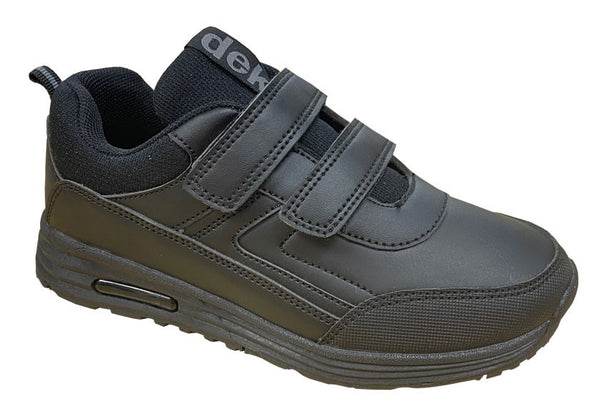 Rdek FELIX II Boy's Black PU/Textile Touch Fastening Boys Trainer - 13th Avenue