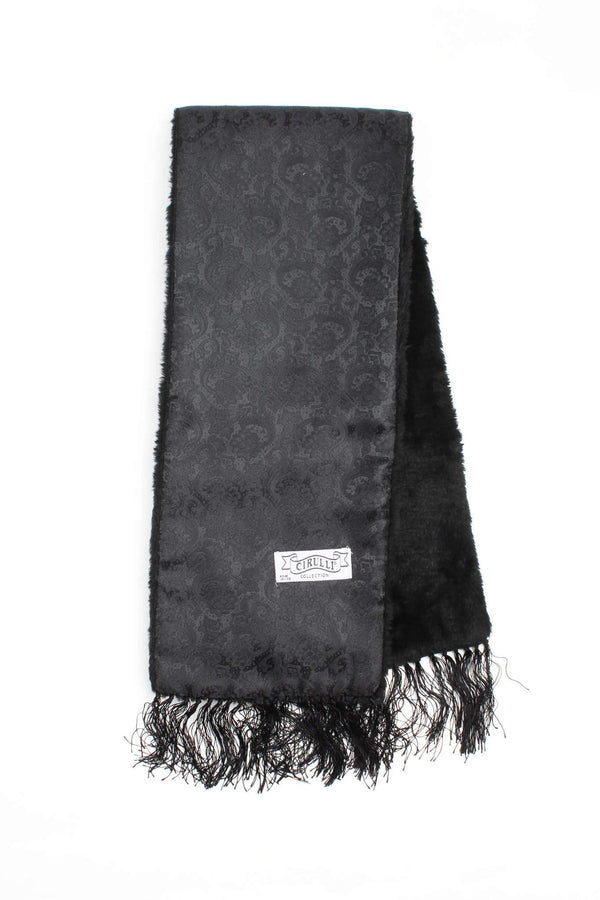 Cirulli Men's Extra Comfortable Black Scarf With Design - Thick - 13th Avenue