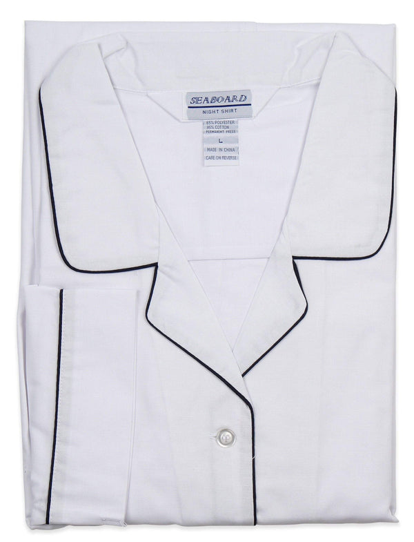 Seaboard Mens White Long Nightshirt - 13th Avenue