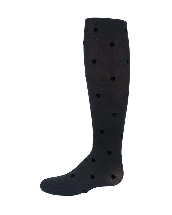 MeMoi Velvet Flocked Heart Tights - 13th Avenue