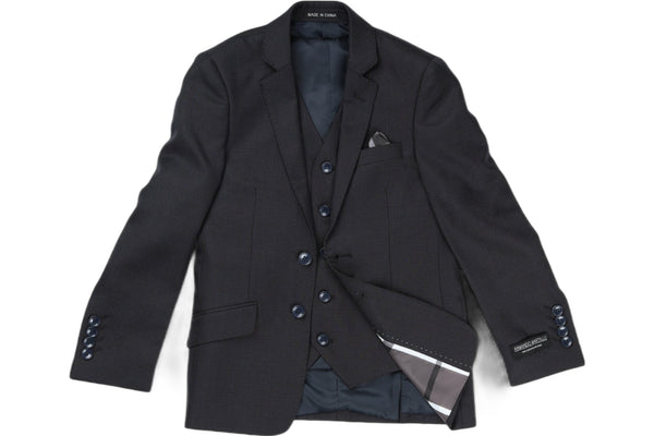 Armando Martillo Black Designed Boys 3pc Suit - 13th Avenue