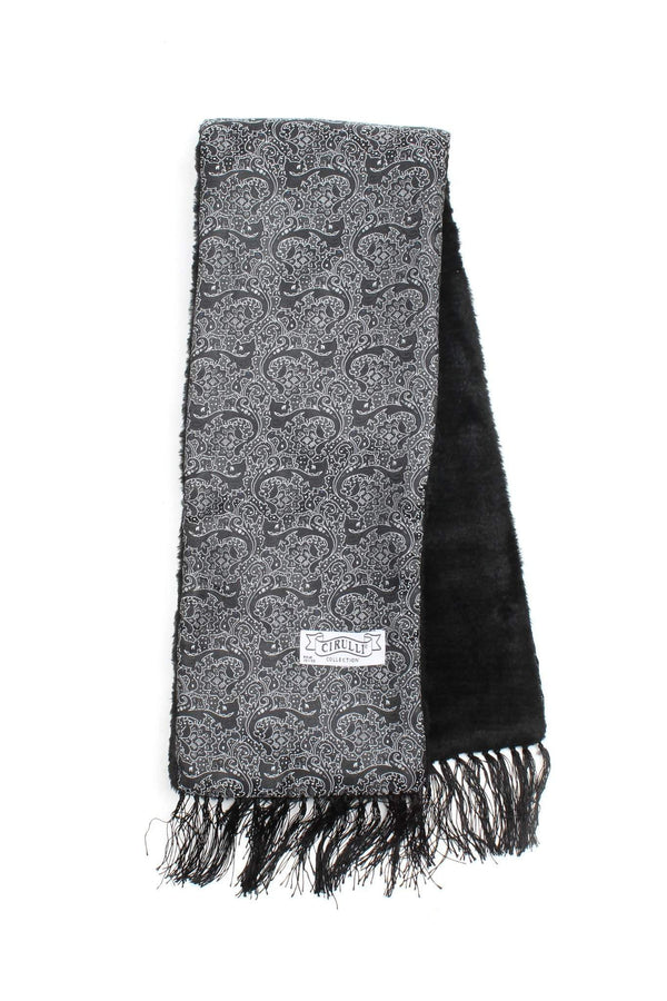 Cirulli Men's Extra Comfortable Black Scarf With Design - Thick - 13th Avenue