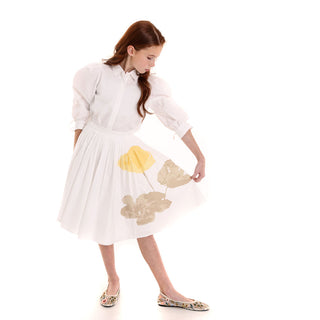 Pompomme Girls Floral Print Set White