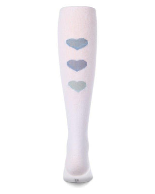 Buy blue MeMoi Girls Triple Heart Cotton Tights