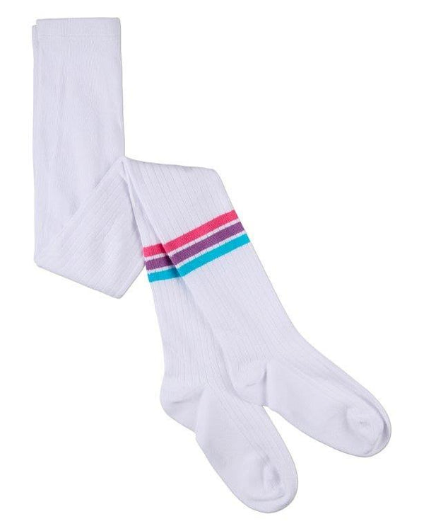 MeMoi Girls Triple Stripe Cotton Tights
