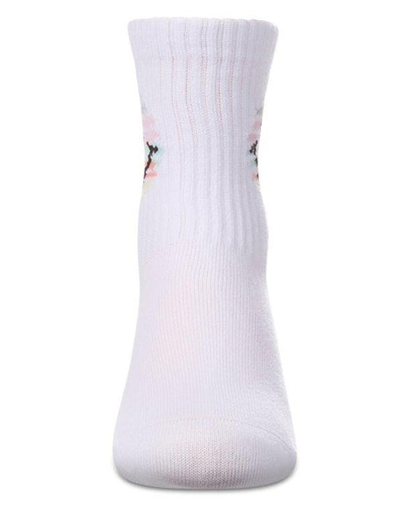 Memoi Girls Colorful Smiley Face Crew White