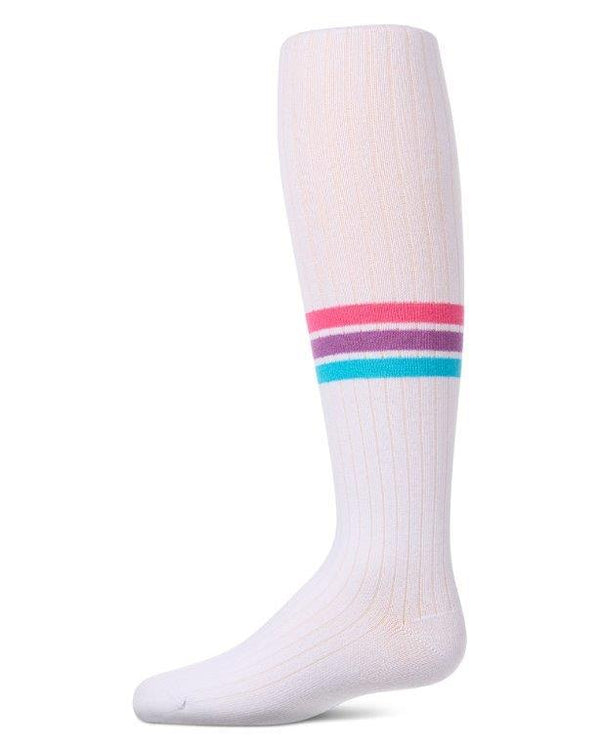 MeMoi Girls Triple Stripe Cotton Tights