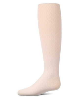 Buy winter-white Memoi Girls Zig Zag Nylon Tights