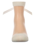 MeMoi Girls Sheer Satin Bow Crew