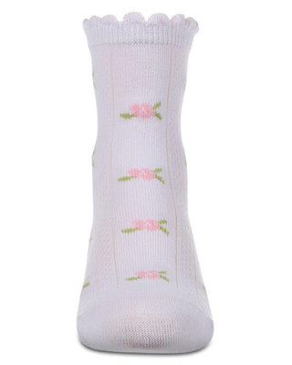 MeMoi Girls Mini Floral Crew White