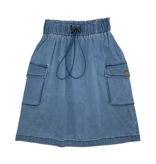 Sciacca Girls Cotton Pocket Skirt MIDI LENGTH Chambray