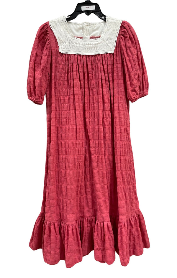 Tikie Studio Girls Cluny Square Neck Robe Cherry