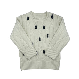 Bzzy Style Boys Yarn Stitch Crew Ivory