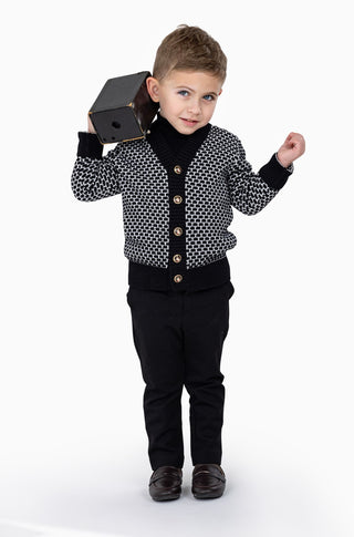 Canoe Boys Cobblestone Cardigan Black
