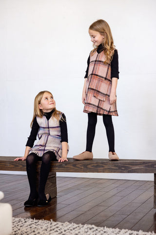 Lone Feather Girls Wool Fringed Jumper Mauve