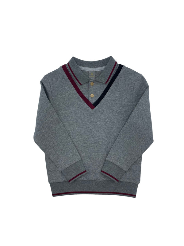 Siccinino Boys V Insert Polo Charcoal